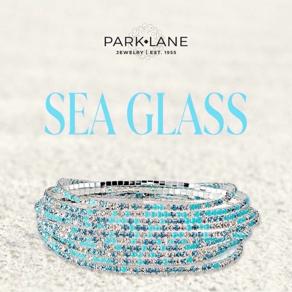 Park Lane Sea Glass Bracelet - Silver and Aqua